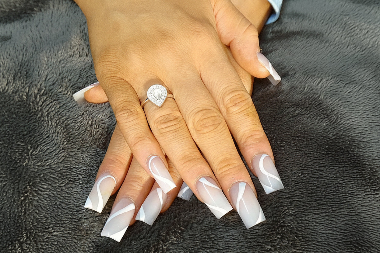 Solid Silver Tear Drop Ring Blank With CZ for resin