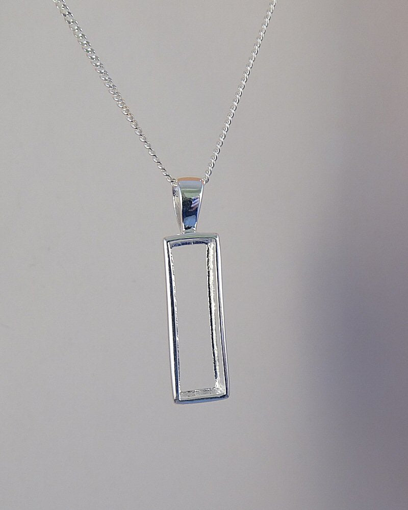 Silver Pendant Blank For 18x5 Stone