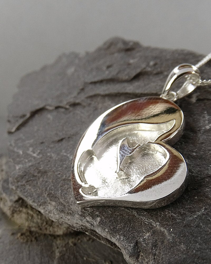 Solid Silver Mother And Child Pendant Perfect For Resin