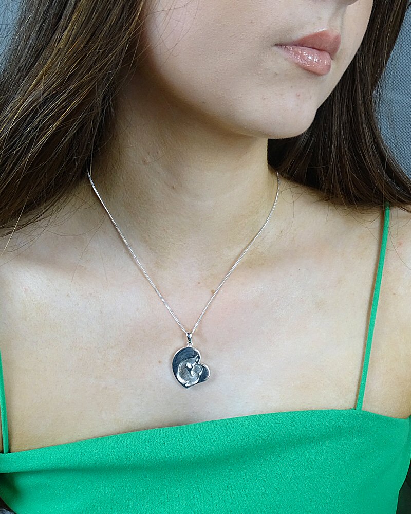 Solid Silver Mother And Child Pendant Perfect For Resin