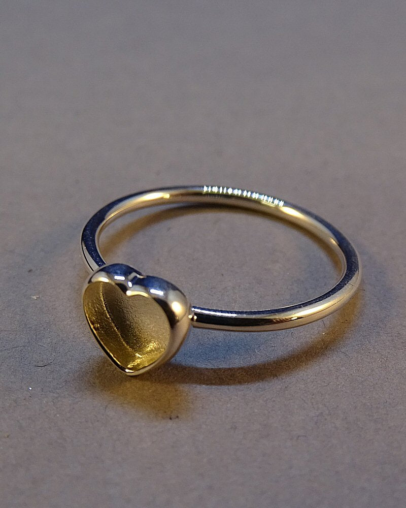 Simple Silver Heart Stacker Ring