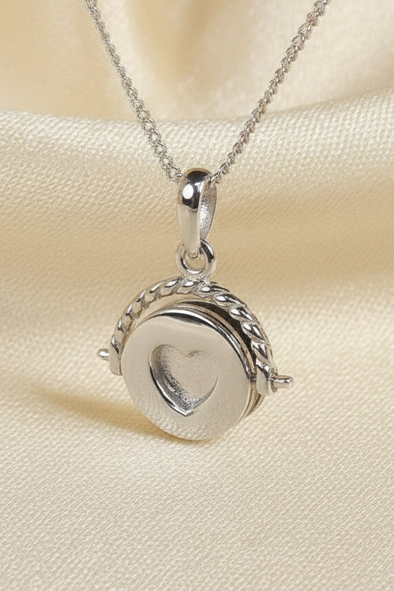 Silver Spinning Fob Pendant With Heart For Resin
