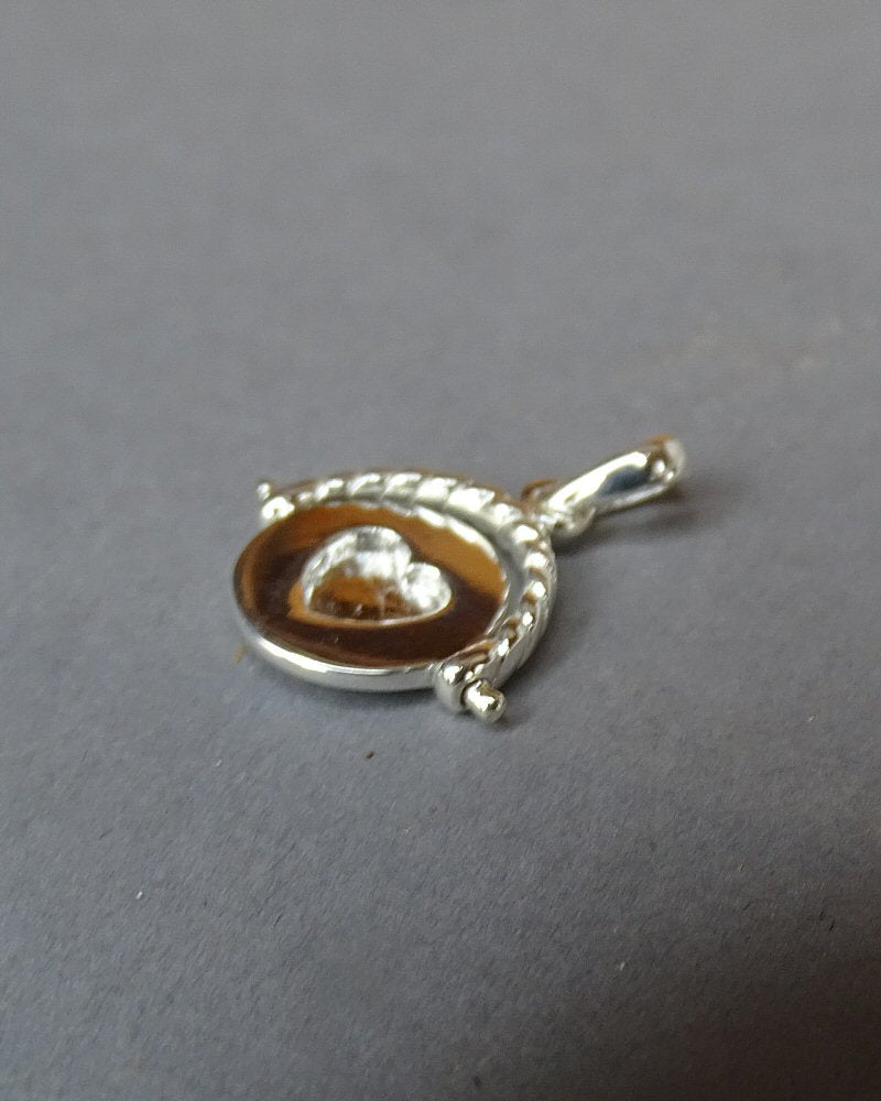 Silver Spinning Fob Pendant With Heart For Resin