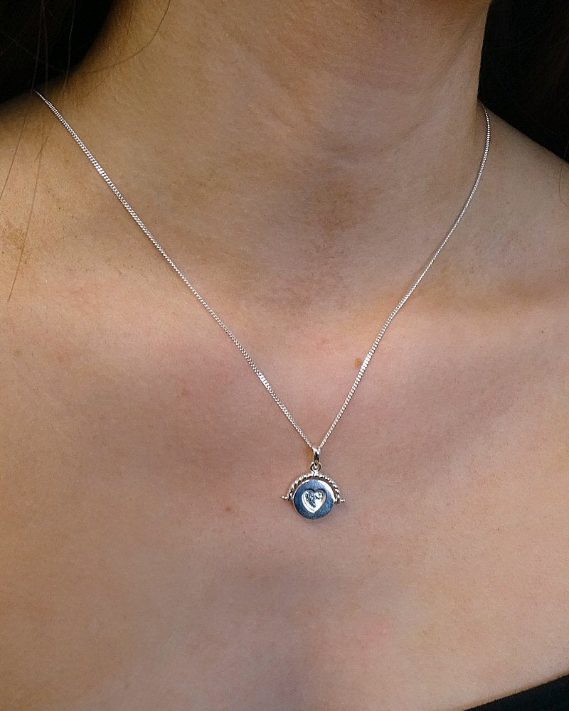 Silver Spinning Fob Pendant With Heart For Resin