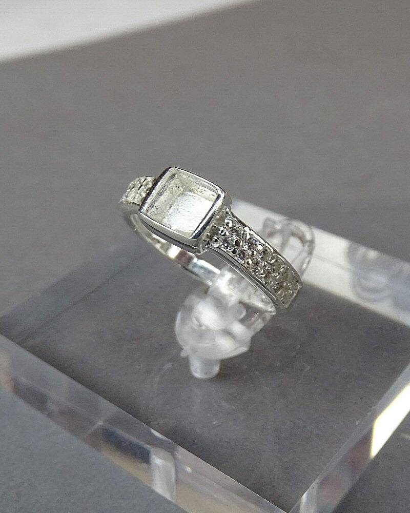 Sold Silver cz ring Blank suitable for Resin