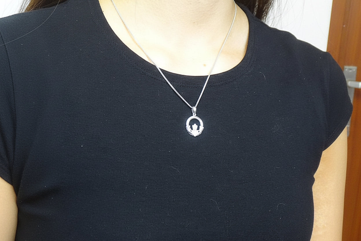 Solid Silver Claddagh Pendant Suitable For Resin