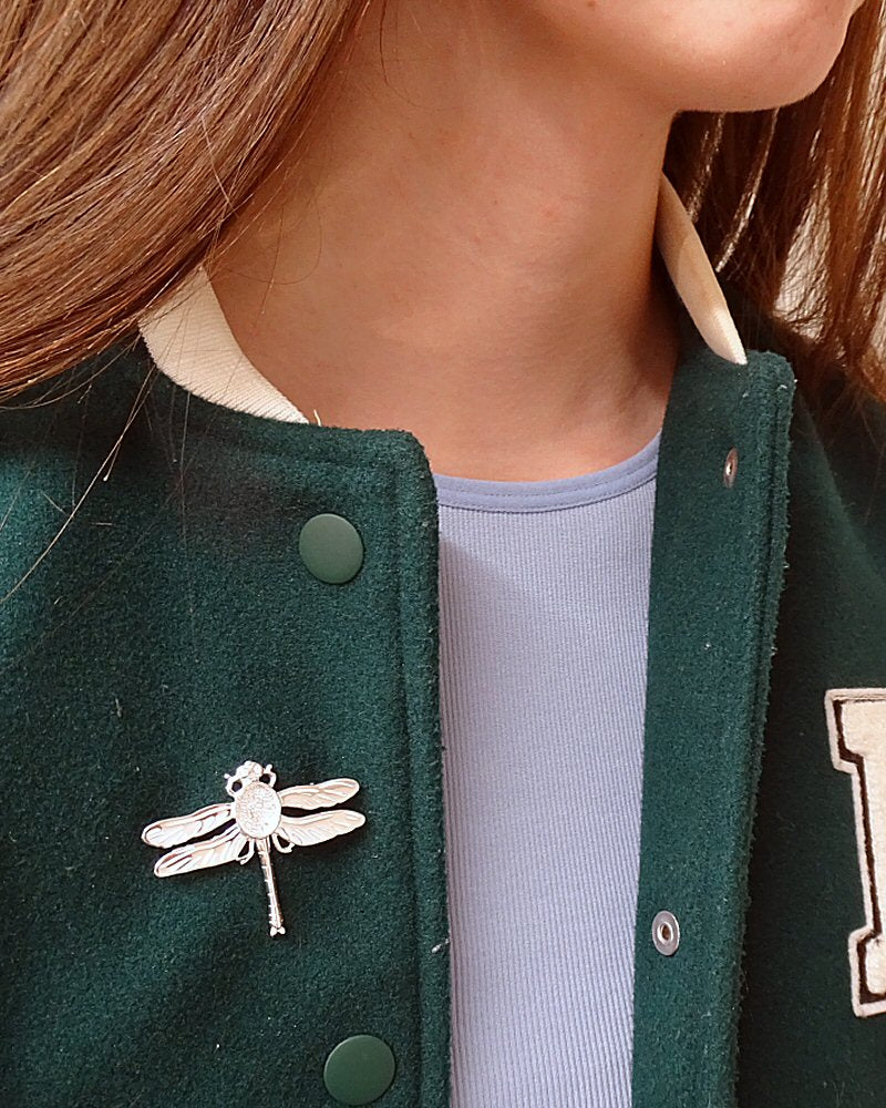 Silver Dragonfly Brooch To Fit 10x8 Cabochon Or Resin