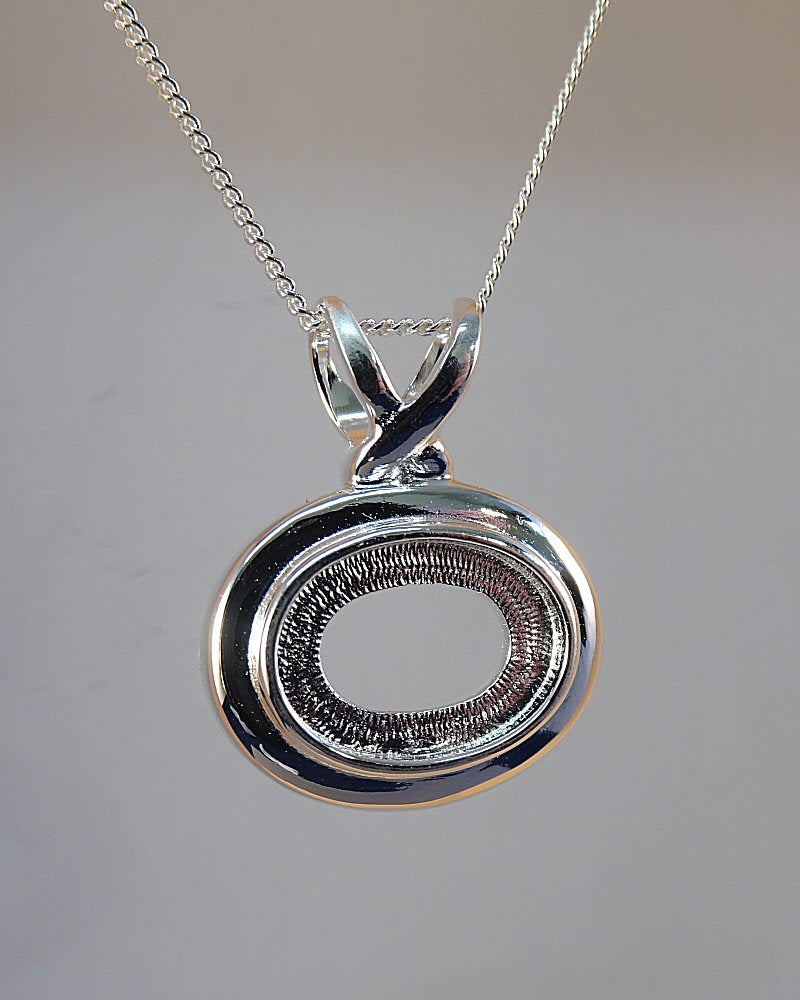 Silver Cabochon Pendant Setting