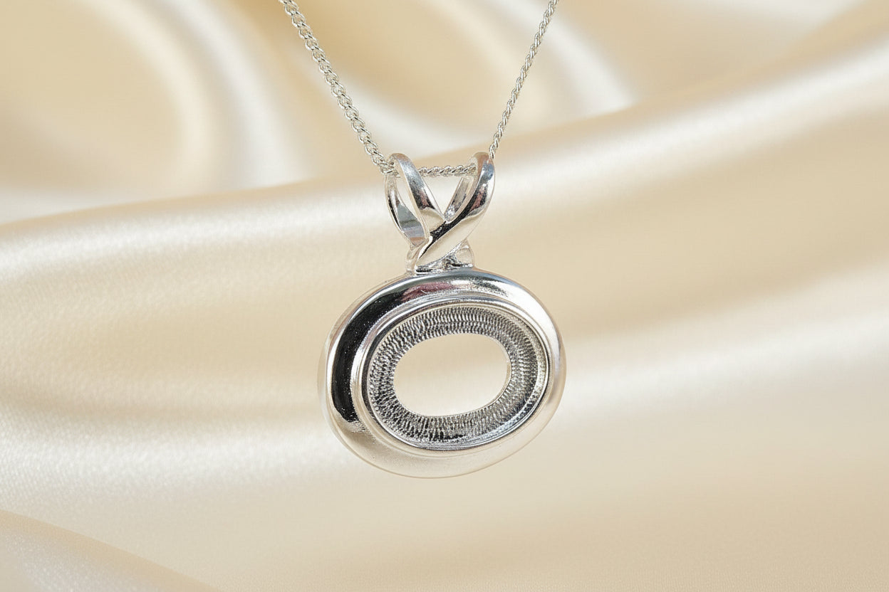 Silver Cabochon Pendant Setting