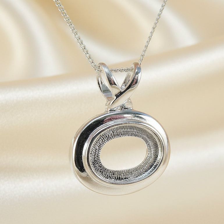 Silver Cabochon Pendant Setting