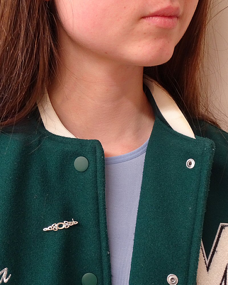 Silver Celtic Brooch Unset To Fit 7x5 Cabochon