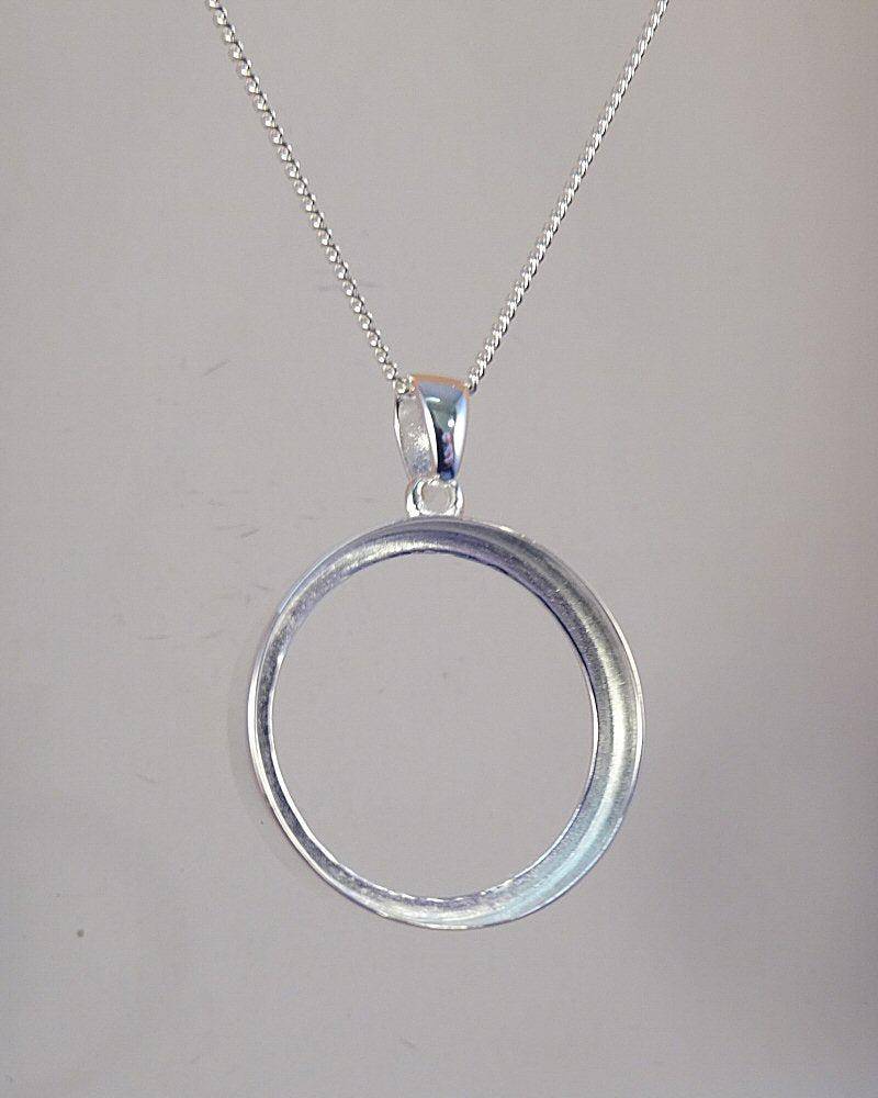 Double Sided Silver Pendant Mount For 20mm Stone