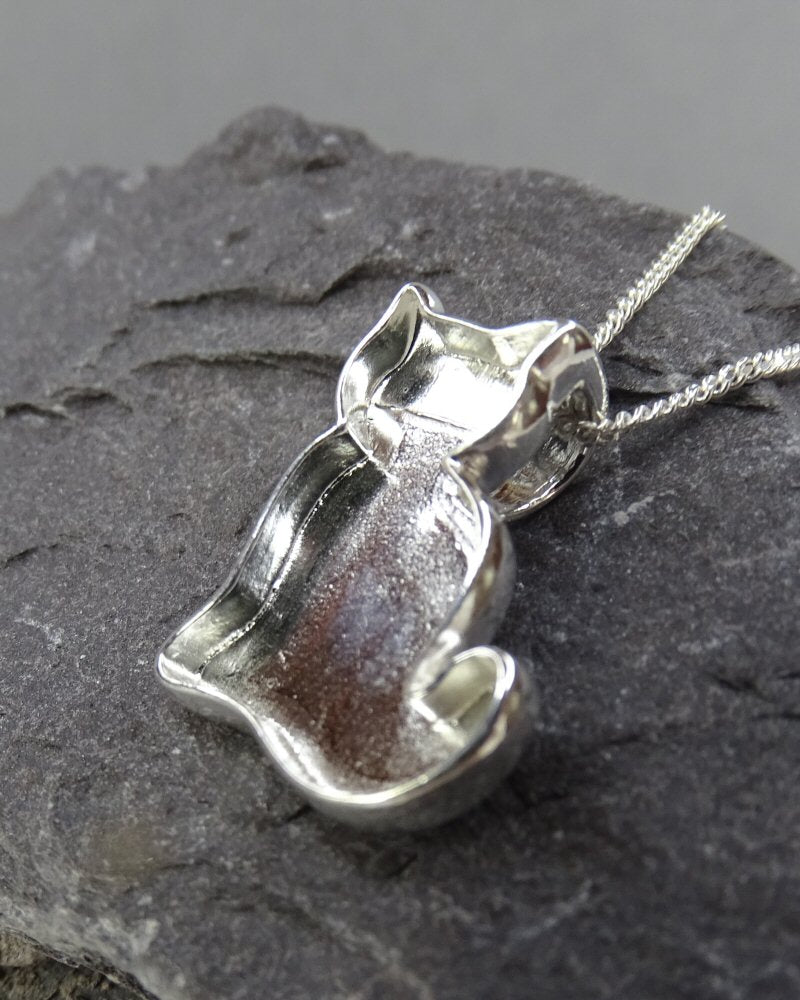 Solid Silver Cat Pendant for resin