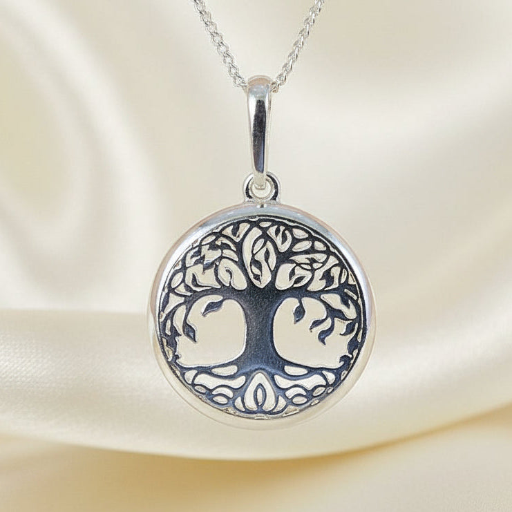 silver tree of life pendant setting