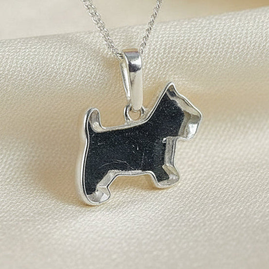Silver Dog Pendant Suitable For Resin And Ashes