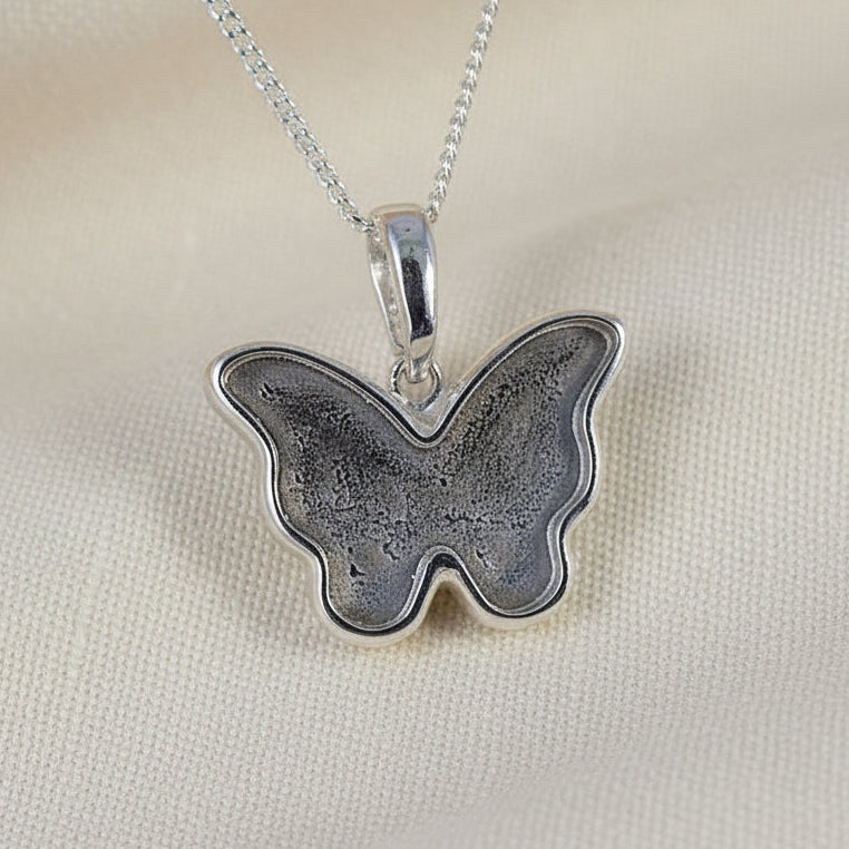 solid back silver butterfly pendant for resin