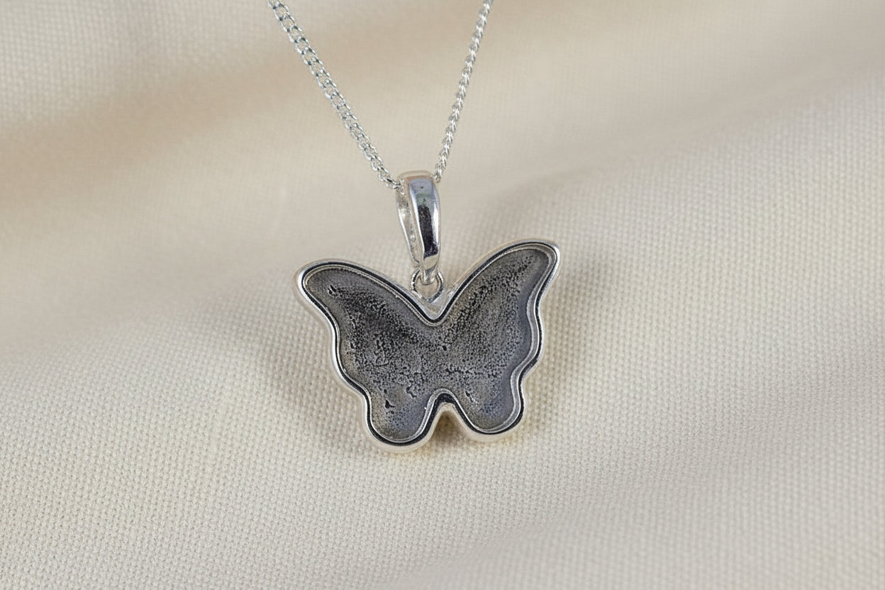 solid back silver butterfly pendant for resin