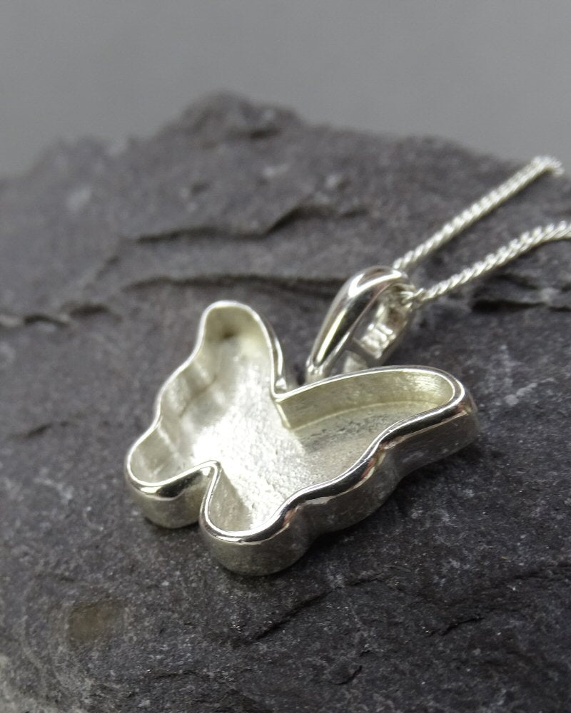 Solid Silver Butterfly Pendant Blank Suitable For Resin