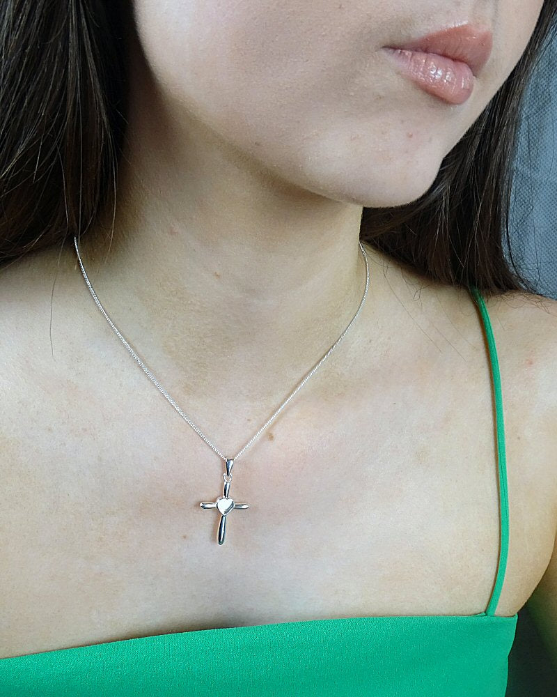 Silver Heart Cross Setting For Stones Or Resin