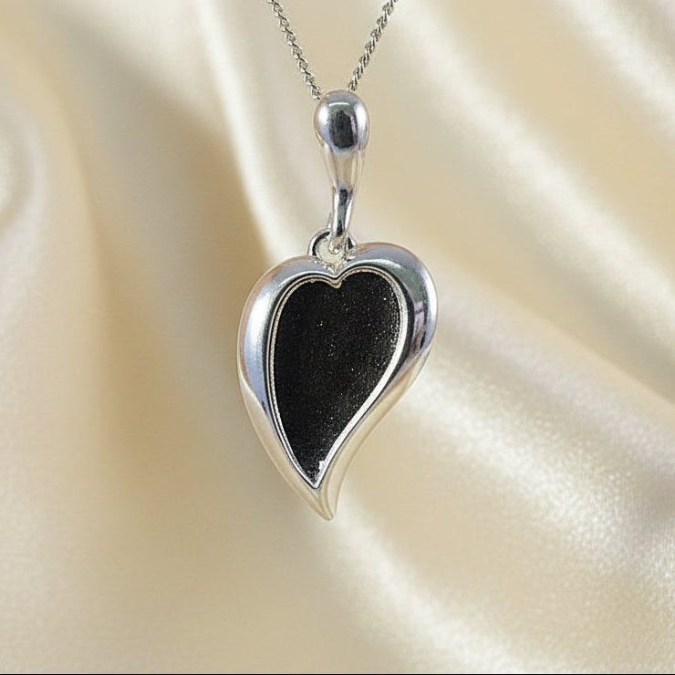 Solid Silver Stylish Heart Pendant Setting For Resin