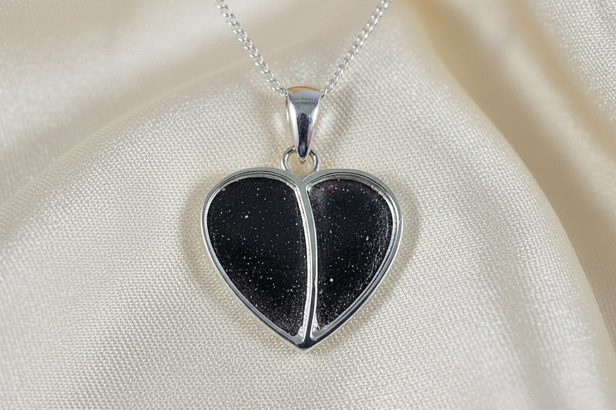silver split heat memorial pendant setting