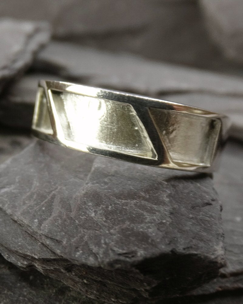Silver Gents Channel Ring For Resin