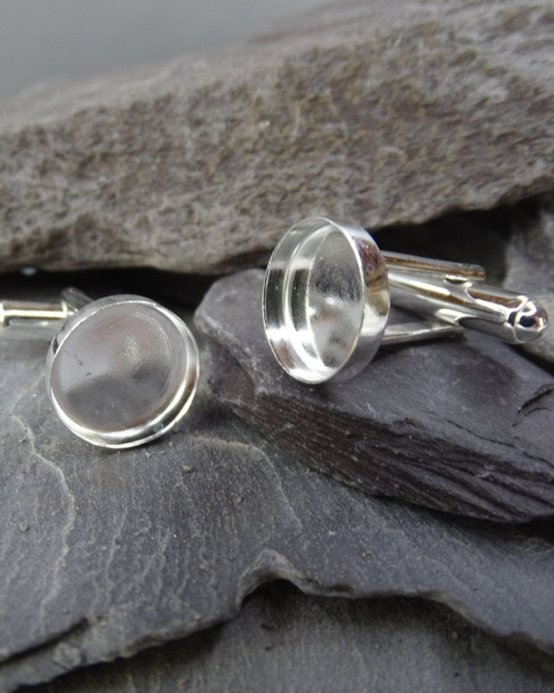Solid Silver Cufflinks For Approx 12MM Cabochon