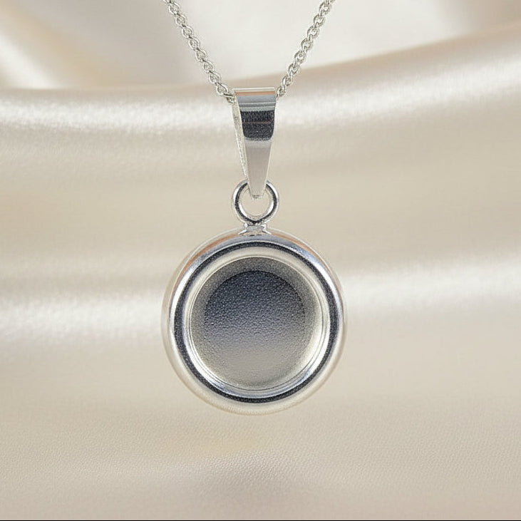 silver 10mm pendant setting