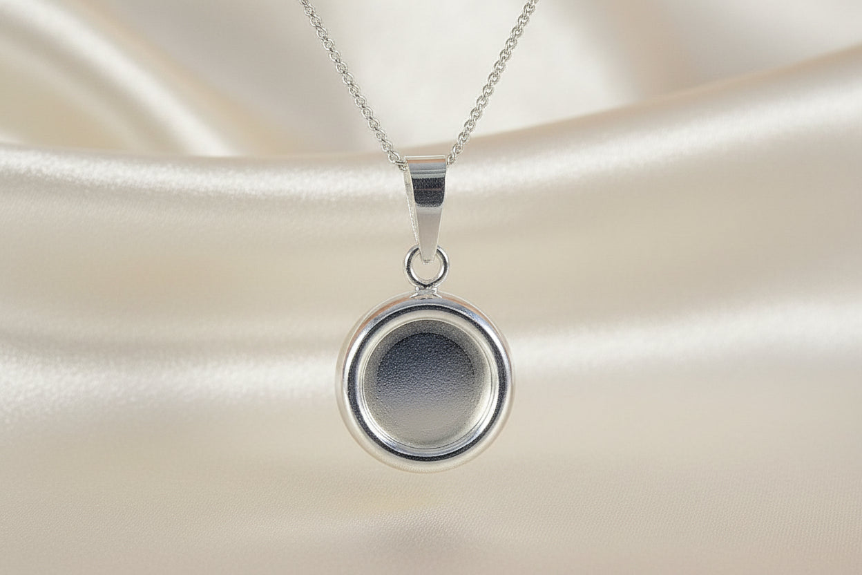 silver 10mm pendant setting