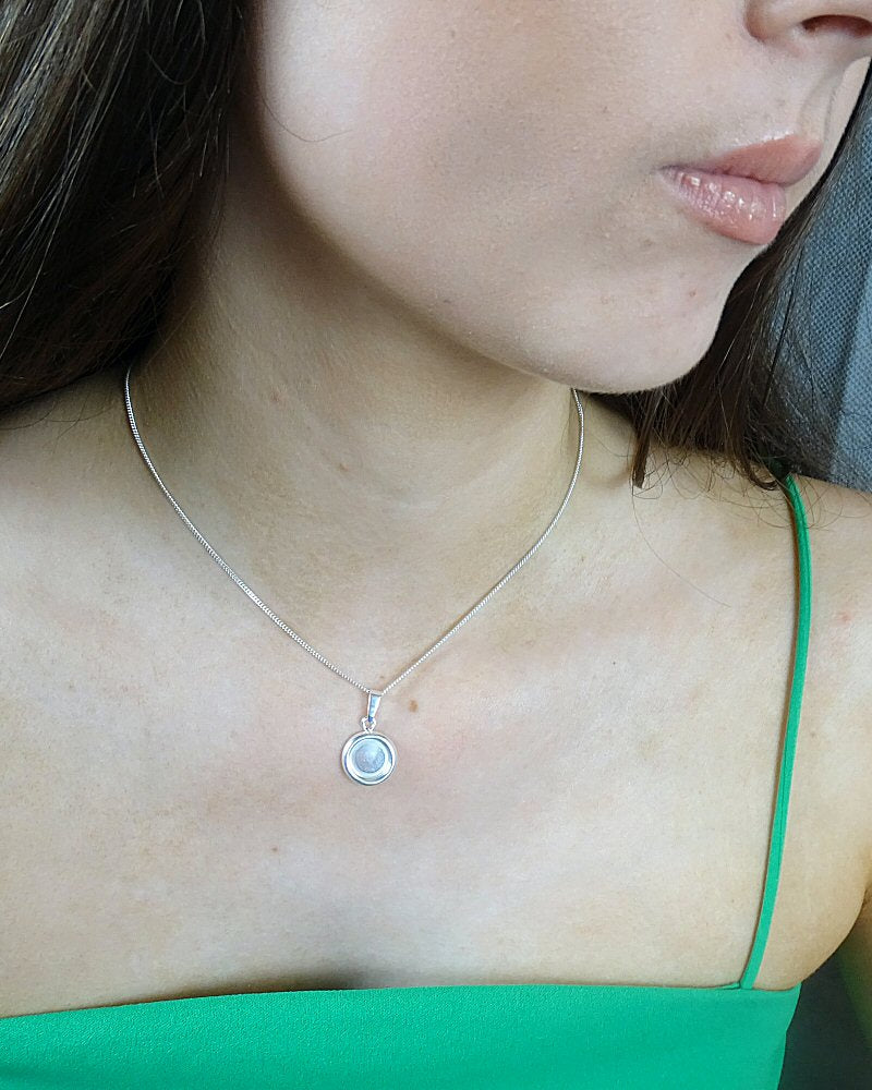 Solid silver 10mm Solid Back Pendant Blank