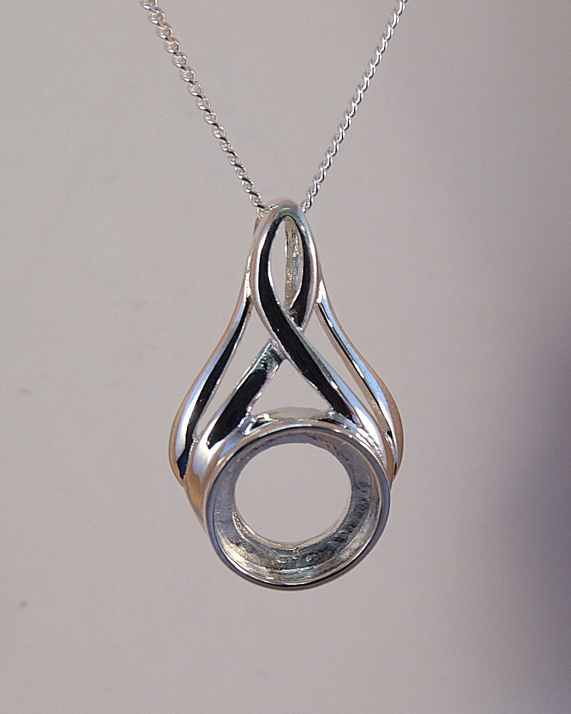silver pendant to fit 8mm stone