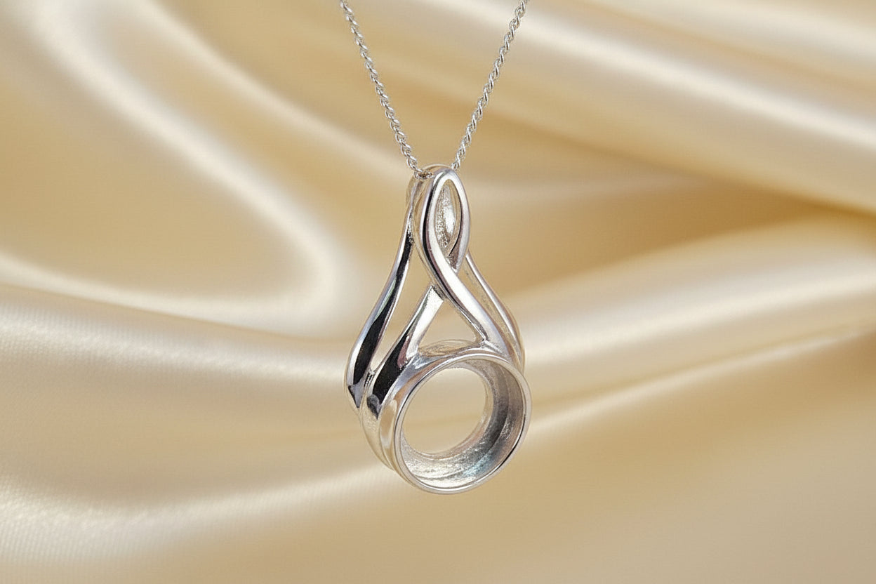 silver pendant to fit 8mm stone