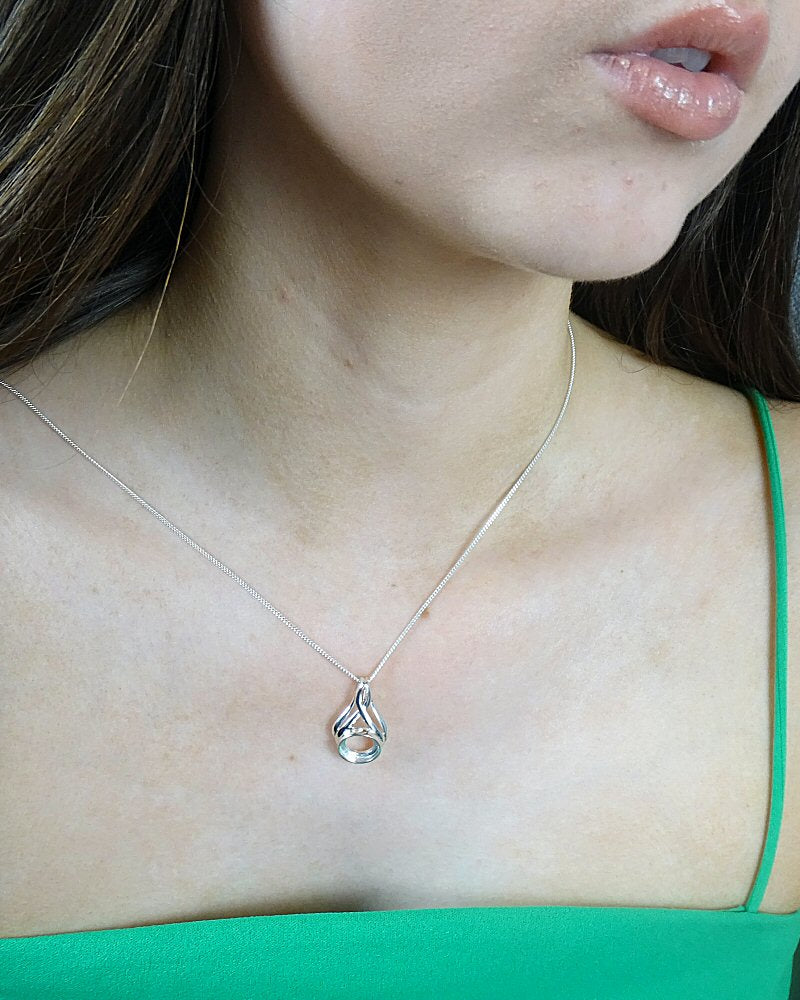 Stylish Silver 925 Pendant Setting For 10mm Stone