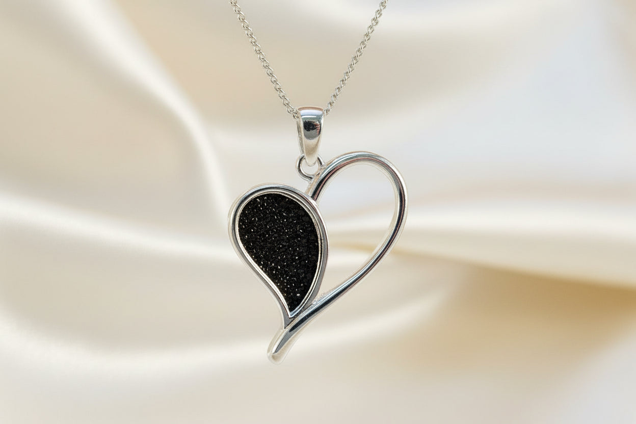 silver 925 heart endant perfect for resin