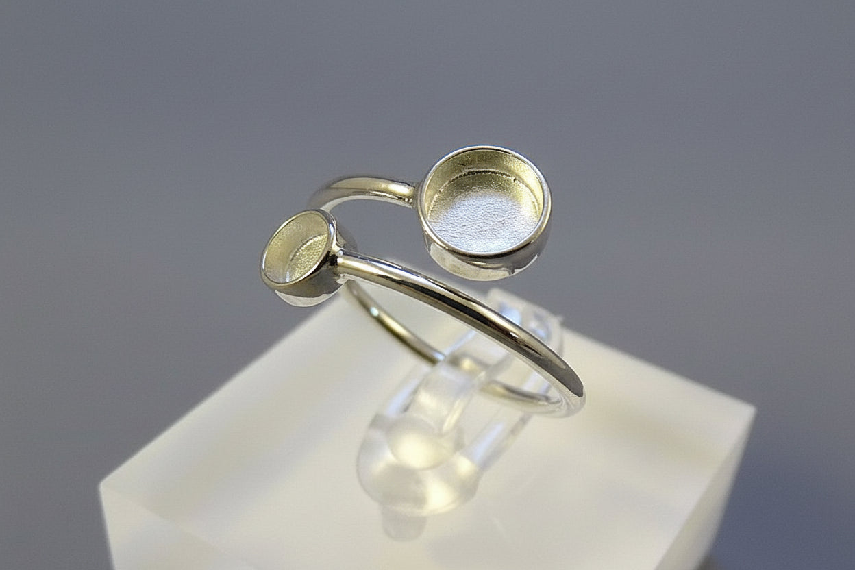 silver adjustable ring setting