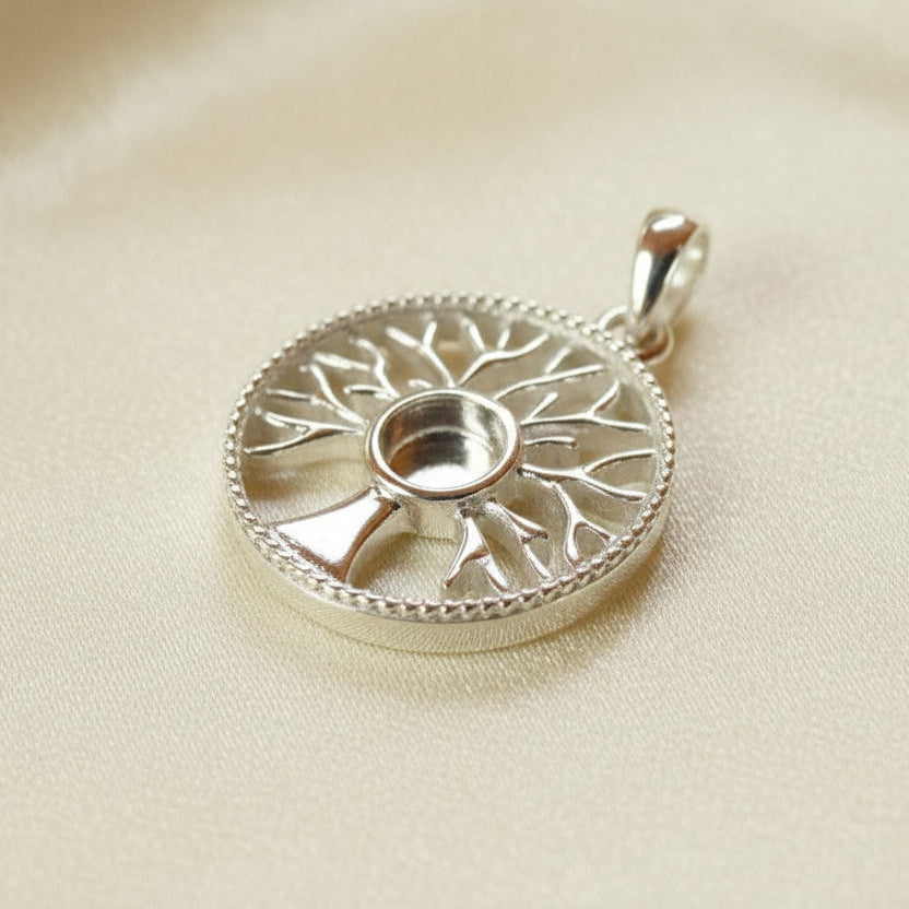 Silver Tree Of Life To Fit 5MM Cabochon Or Resin