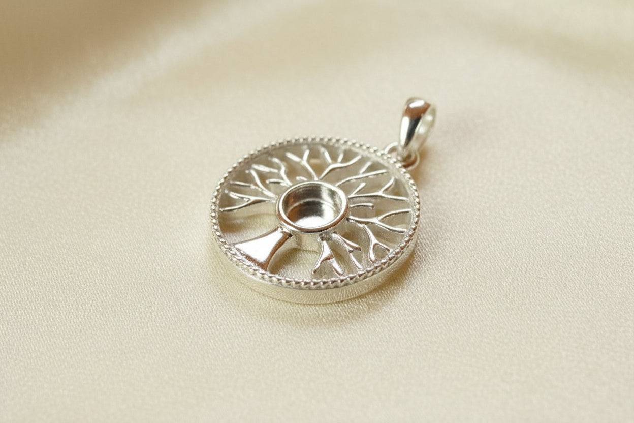Silver Tree Of Life To Fit 5MM Cabochon Or Resin