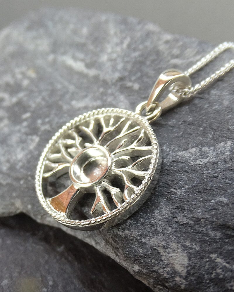 Silver Tree Of Life To Fit 5MM Cabochon Or Resin