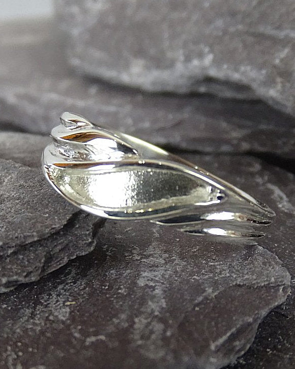 Silver ladies ring blank suitable for use with resin