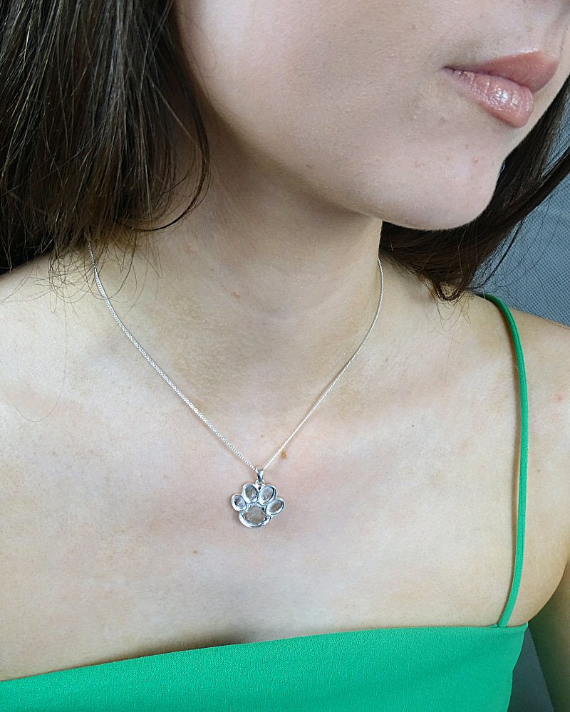 Silver Animal Paw Print Pendant Blank Great for Resin