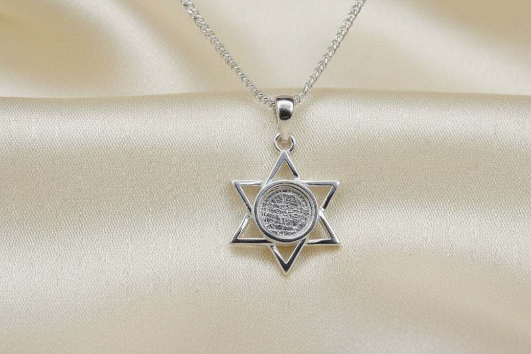 Solid Silver Six Pointed Star Suitable for Cabochon Or Resin