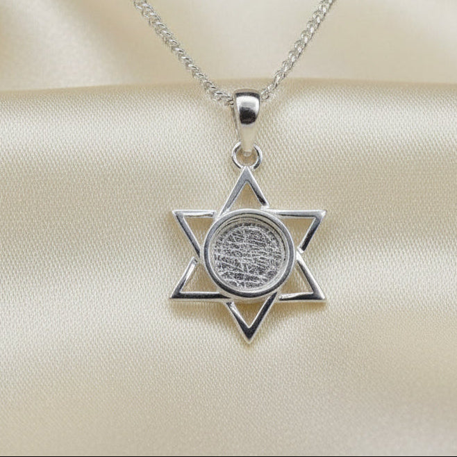 Solid Silver Six Pointed Star Suitable for Cabochon Or Resin