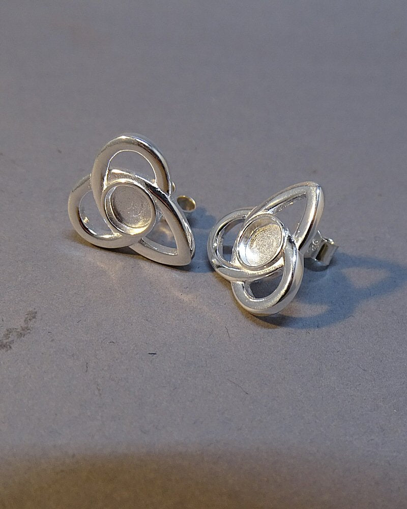 silver celtic stud earring blanks