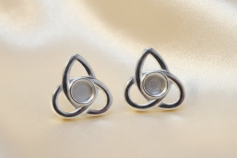 silver celtic stud earring blanks