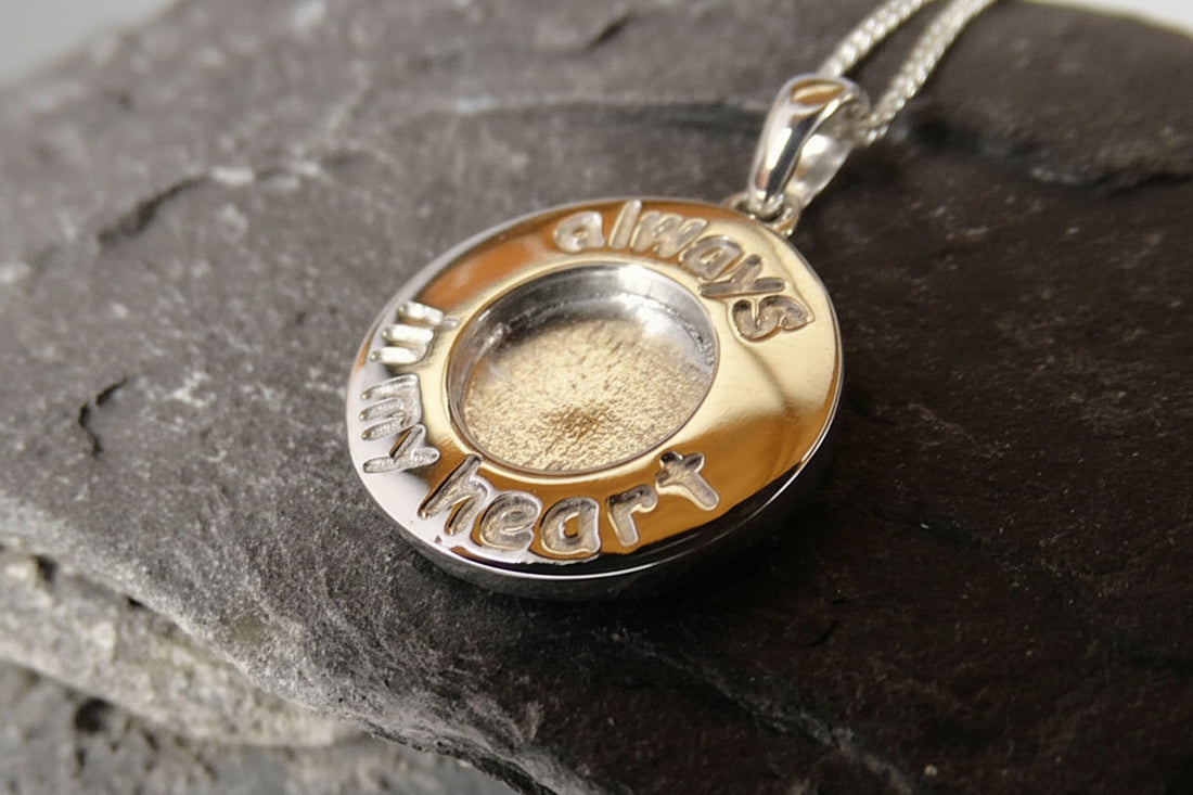 Silver Always In My Heart Memorial pendant For 10mm Or Resin