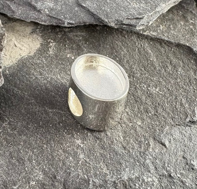 Silver Bangle Charm for 10x8 cabochon or Suitable For Resin