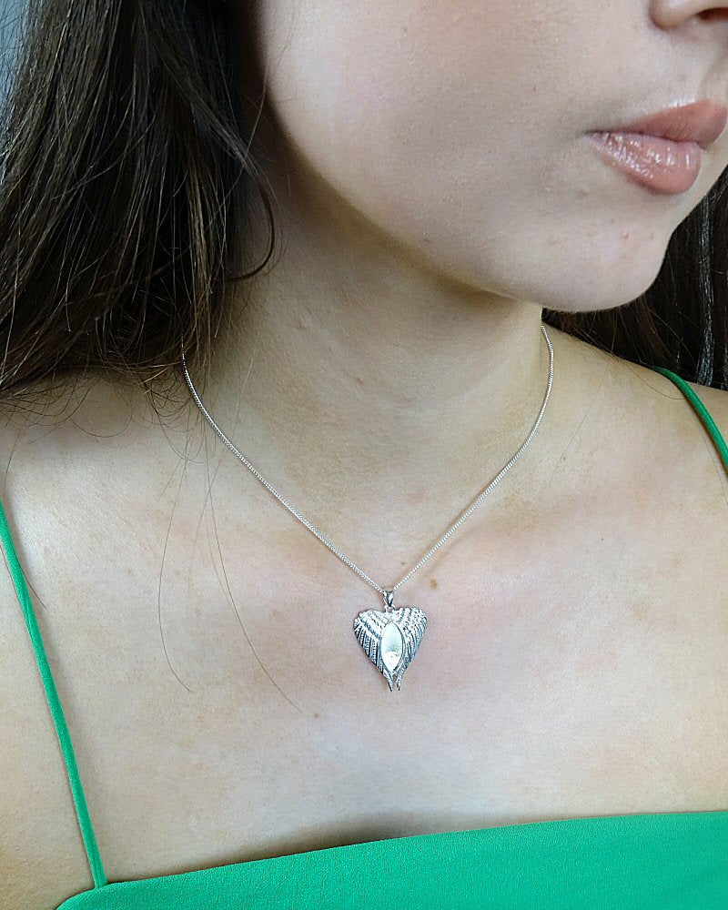 Silver Angel Wings Pendant Memorial Gift
