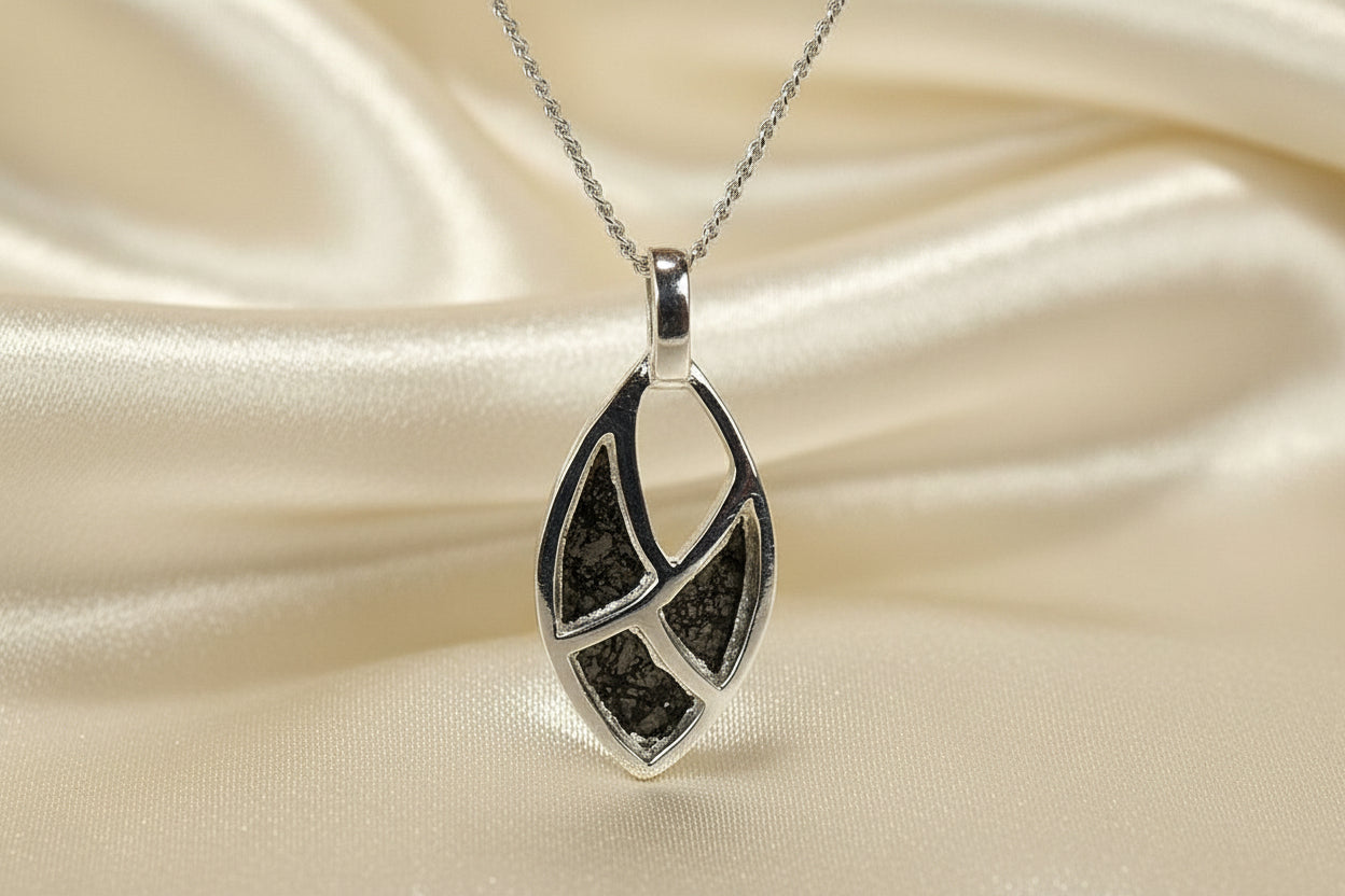 Fancy solid silver three section pendant mount for resin