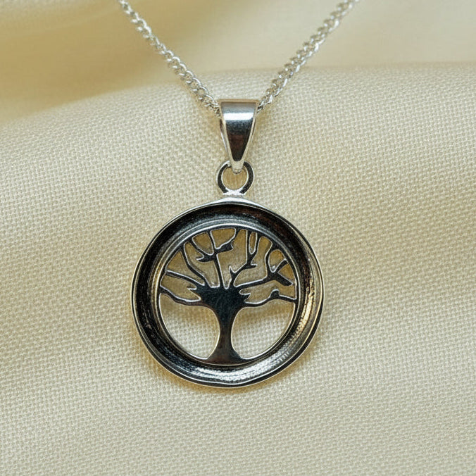 Solid Silver Tree of Life Pendant For Eesin