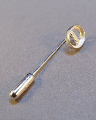 Silver Tie Pin Bezel Setting For 10x8 Stones